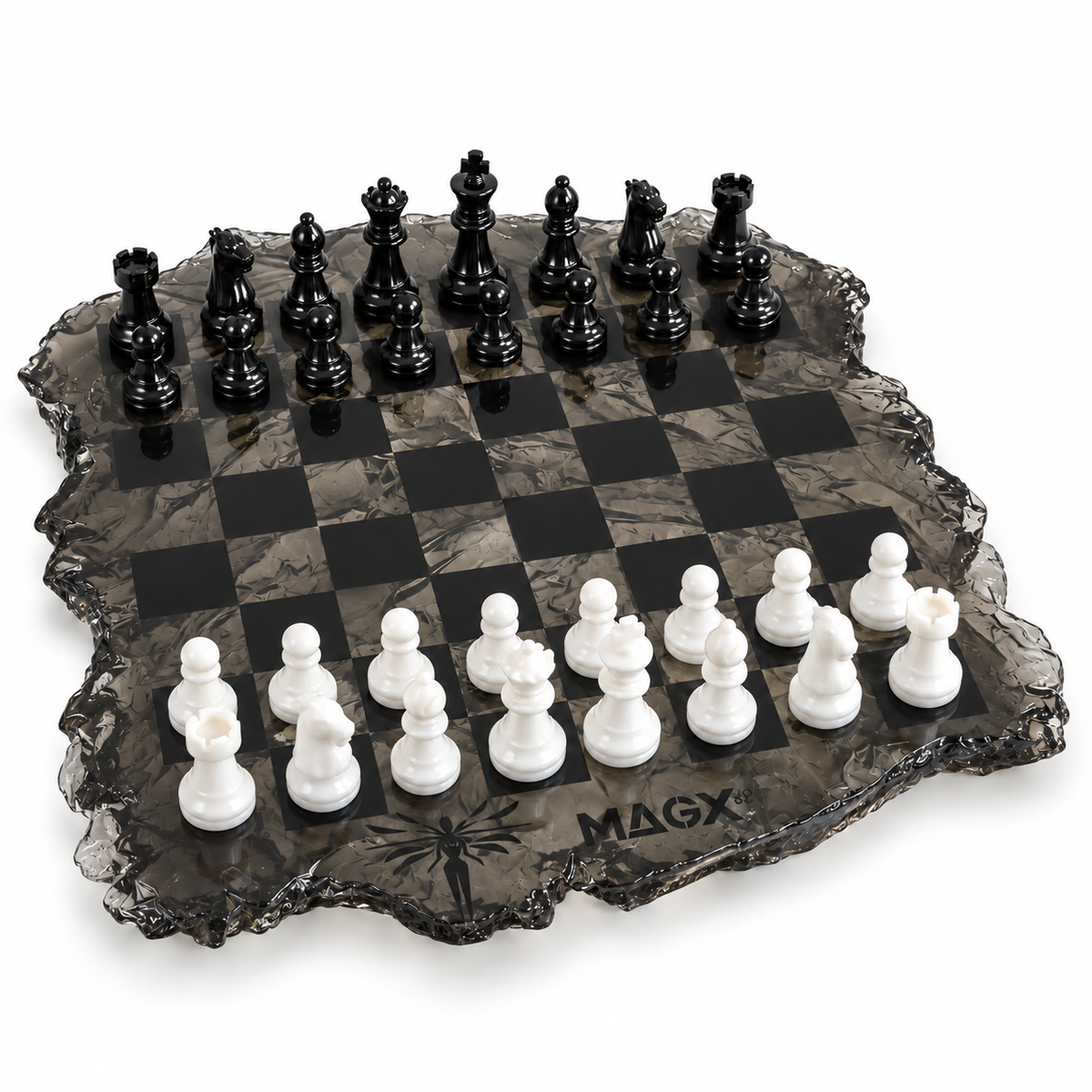 Black Ice — Sculptural Resin Chess Set, One of One by MAGX