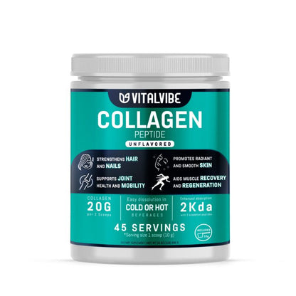 Bovine Collagen Peptides - 20 g per serving - Skin, hair, nails, joints, and muscles - 45 servings - VitalVibe (Copia)