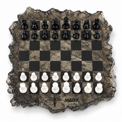 Black Ice — Sculptural Resin Chess Set, One of One by MAGX