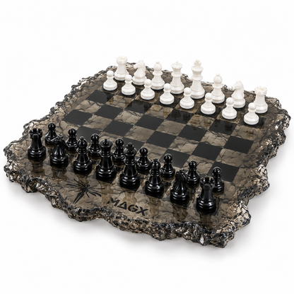 Black Ice — Sculptural Resin Chess Set, One of One by MAGX