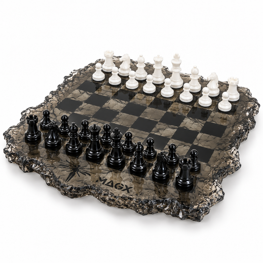 Black Ice — Sculptural Resin Chess Set, One of One by MAGX